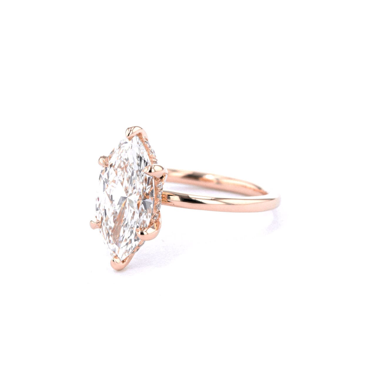 1.6mm Kayla Marquise High Polish Engagement Rings Princess Bride Diamonds