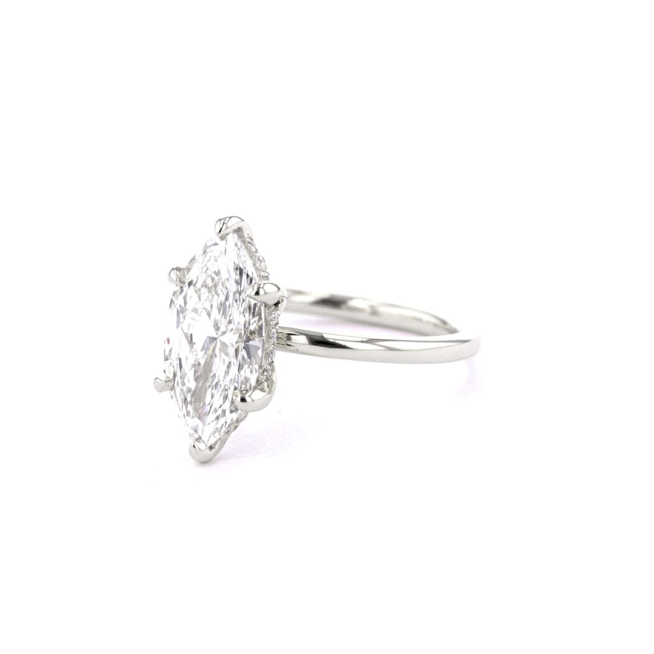 1.6mm Kayla Marquise High Polish Engagement Rings Princess Bride Diamonds