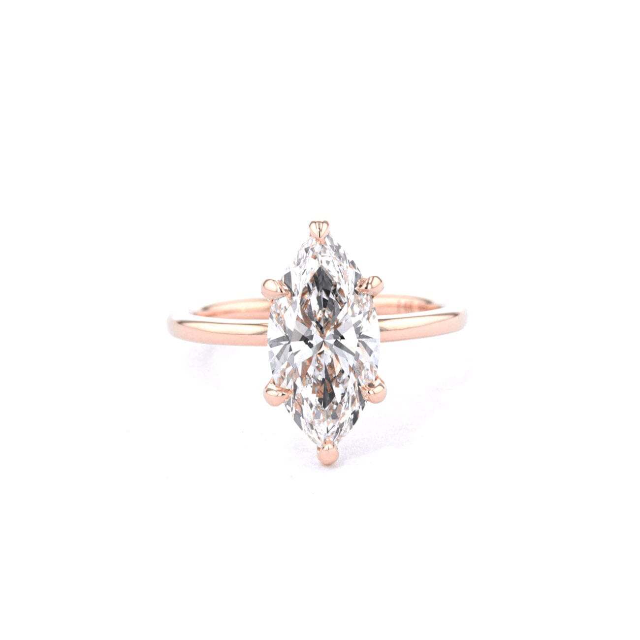 1.6mm Kayla Marquise High Polish Engagement Rings Princess Bride Diamonds