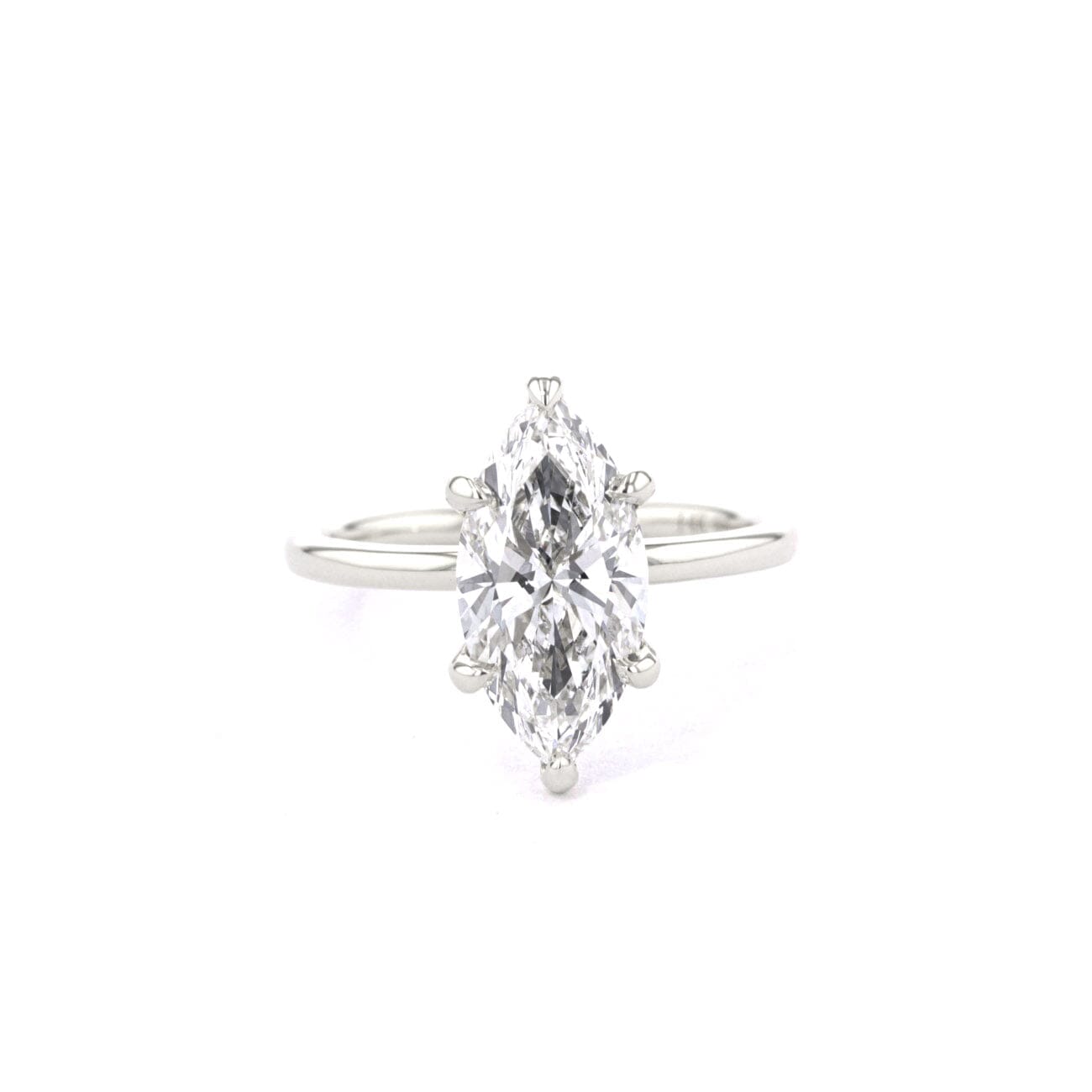 1.6mm Kayla Marquise High Polish Engagement Rings Princess Bride Diamonds