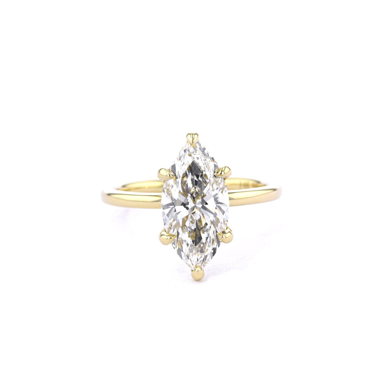 1.6mm Kayla Marquise High Polish Engagement Rings Princess Bride Diamonds