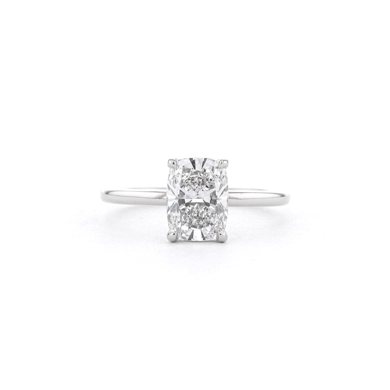 1.6mm Leah Elongated Cushion High Polish Engagement Rings Princess Bride Diamonds