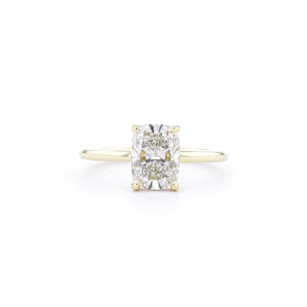 1.6mm Leah Elongated Cushion High Polish Engagement Rings Princess Bride Diamonds