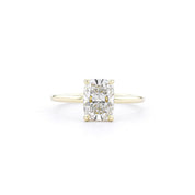 1.6mm Leah Elongated Cushion High Polish Engagement Rings Princess Bride Diamonds
