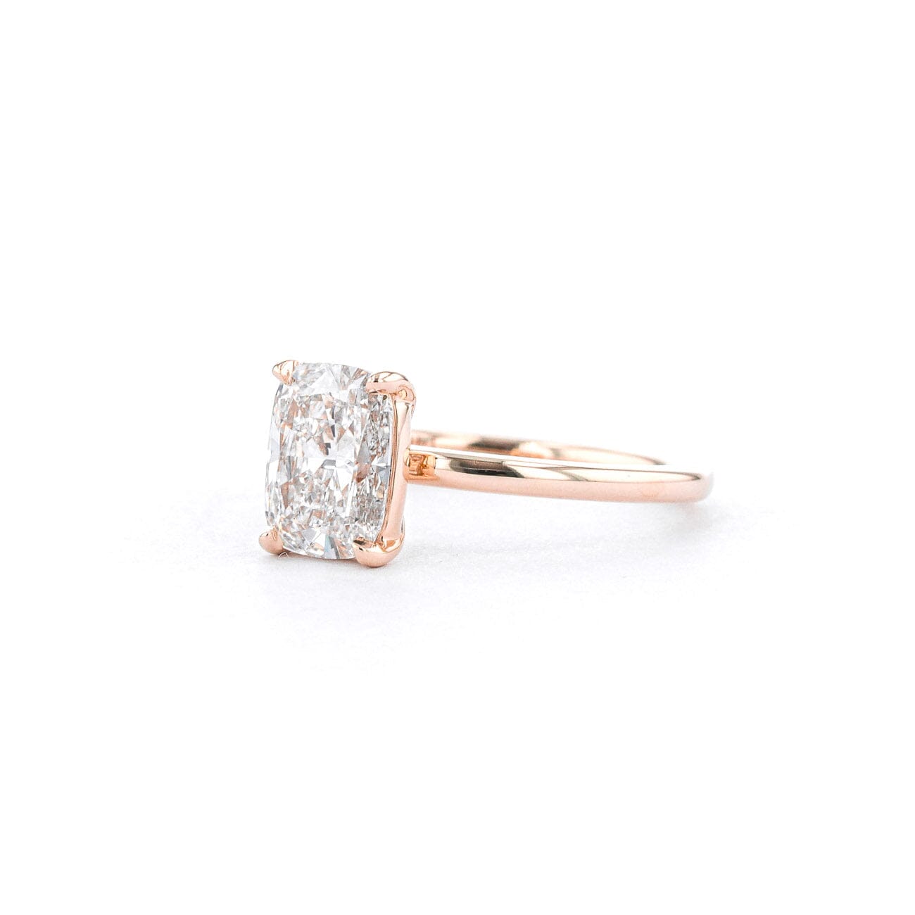 1.6mm Leah Elongated Cushion High Polish Engagement Rings Princess Bride Diamonds