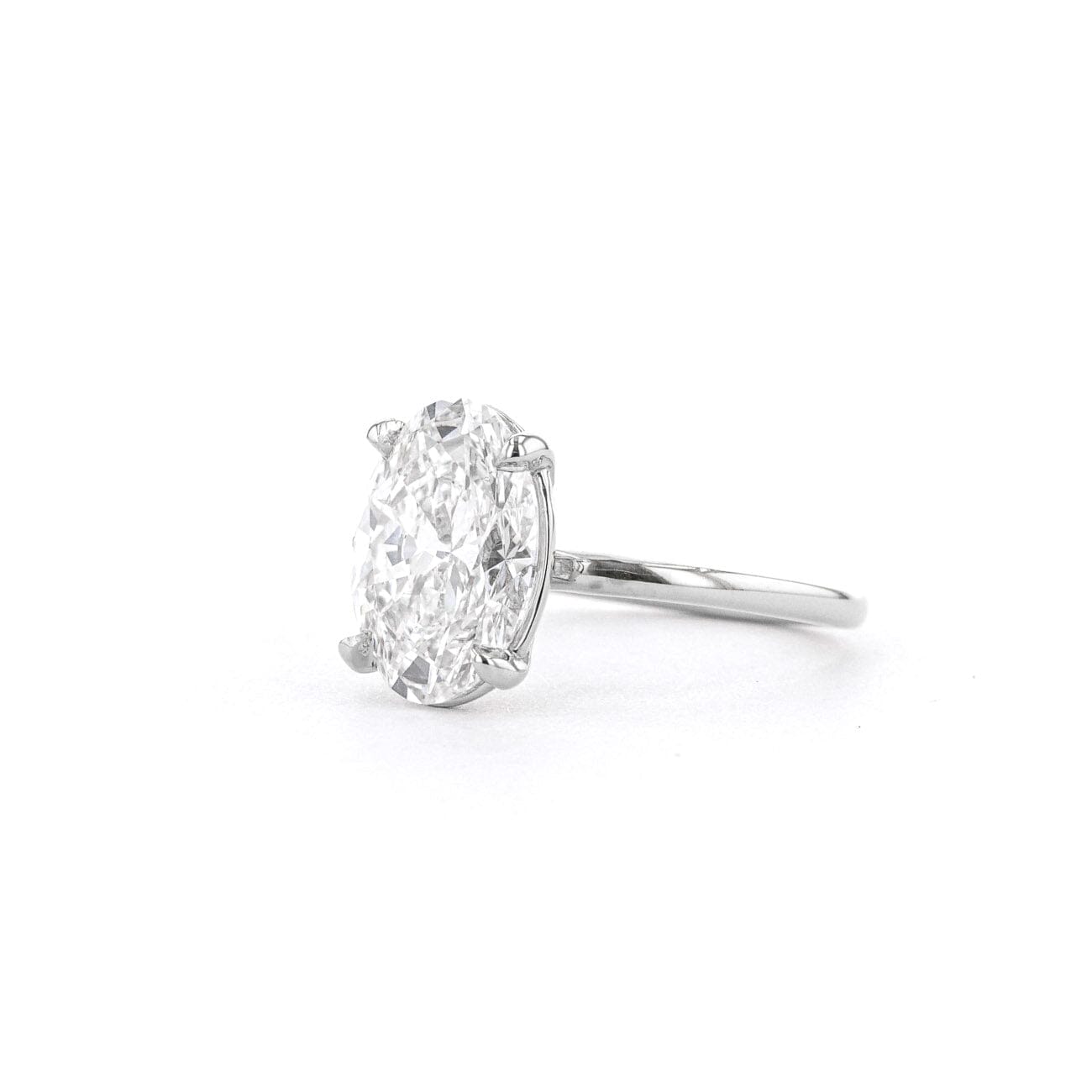 1.6mm Leah Oval High Polish Engagement Rings Princess Bride Diamonds