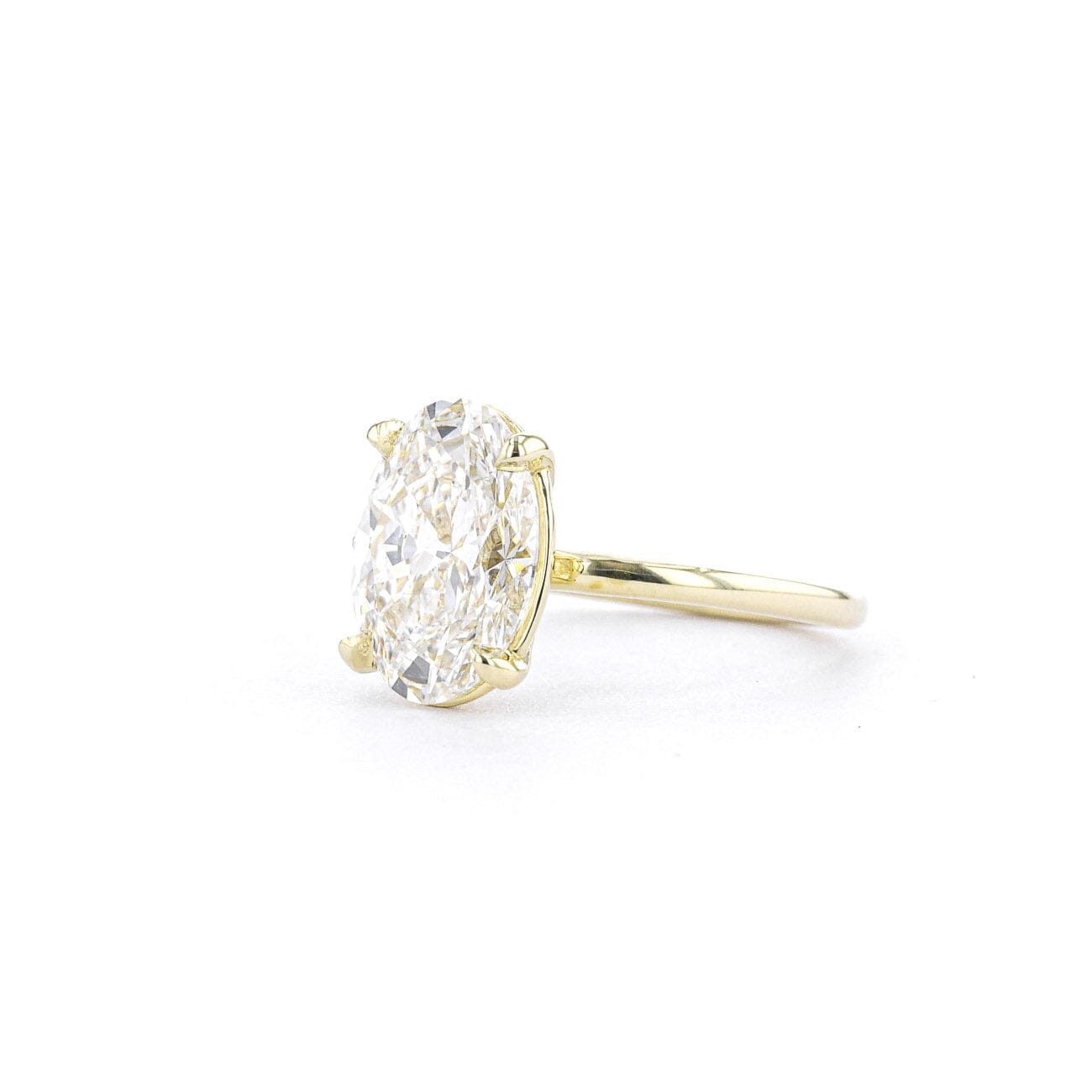 1.6mm Leah Oval High Polish Engagement Rings Princess Bride Diamonds