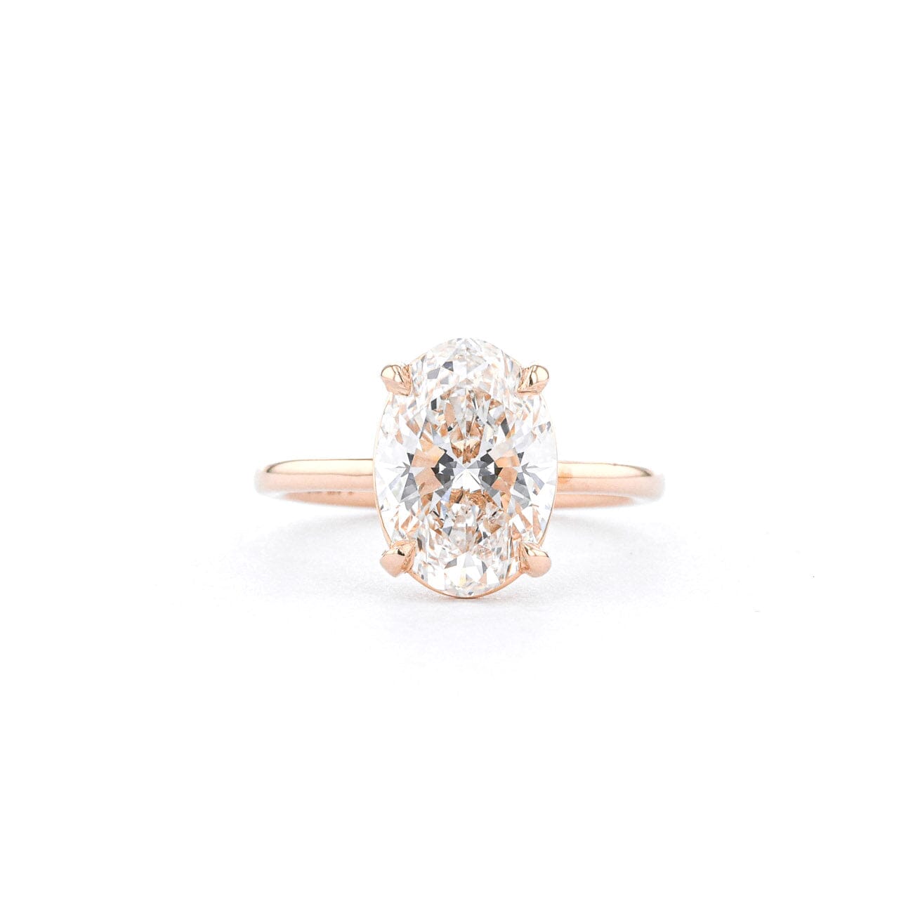 1.6mm Leah Oval High Polish Engagement Rings Princess Bride Diamonds