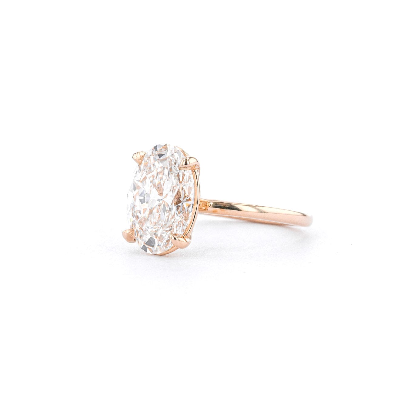 1.6mm Leah Oval High Polish Engagement Rings Princess Bride Diamonds