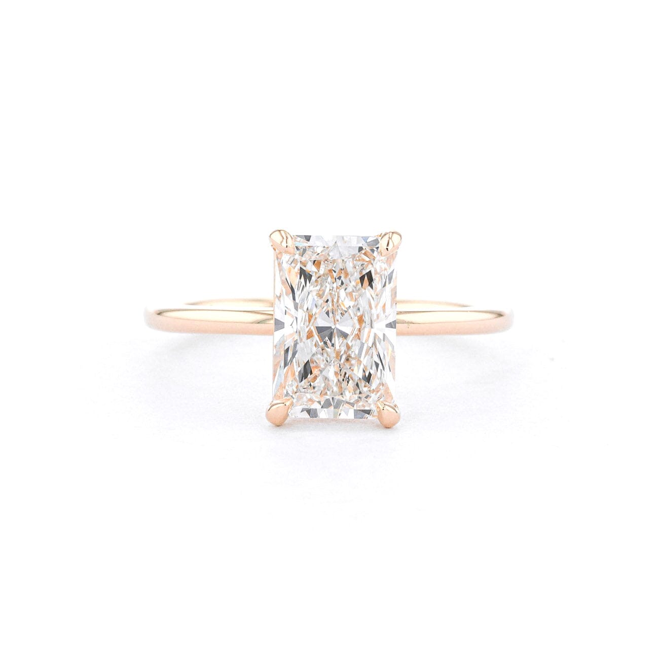 1.6mm Leah Radiant High Polish Engagement Rings Princess Bride Diamonds