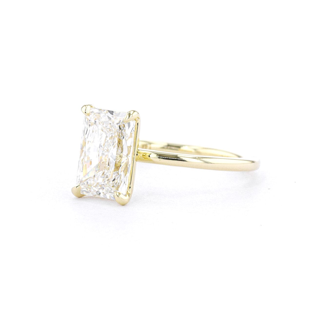 1.6mm Leah Radiant High Polish Engagement Rings Princess Bride Diamonds