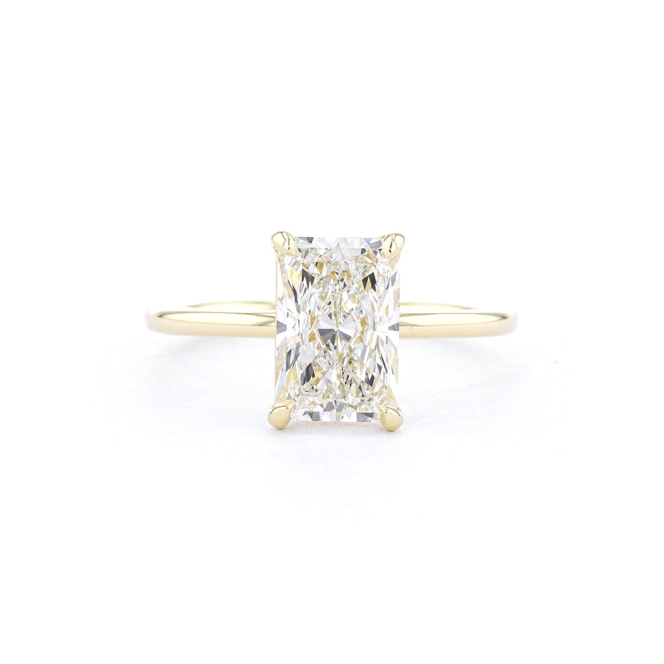1.6mm Leah Radiant High Polish Engagement Rings Princess Bride Diamonds