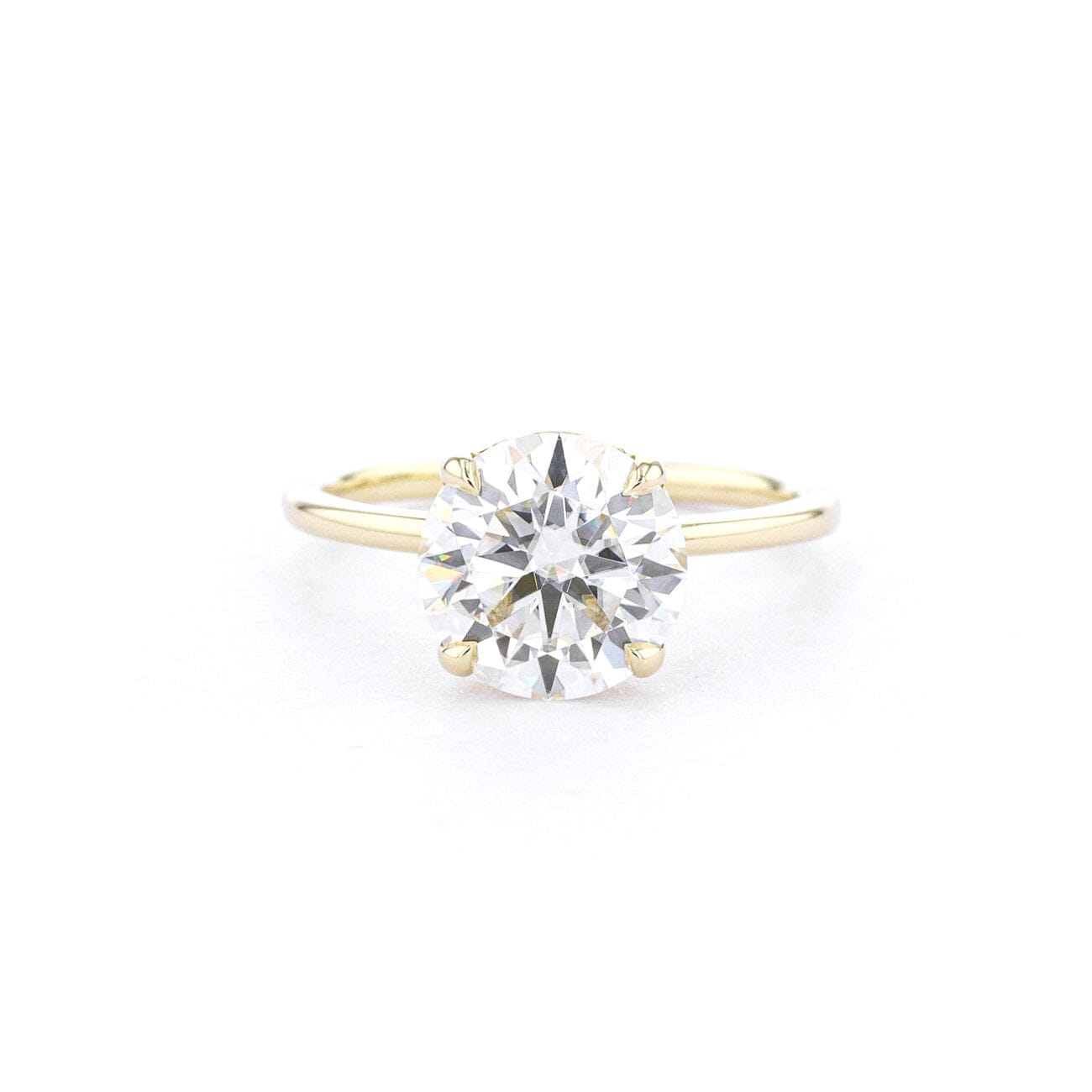 1.6mm Leah Round High Polish Engagement Rings Princess Bride Diamonds