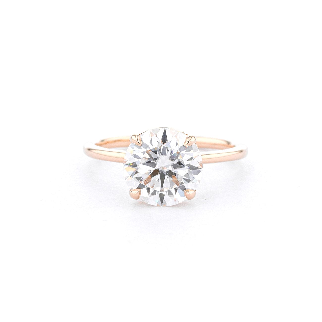 1.6mm Leah Round High Polish Engagement Rings Princess Bride Diamonds