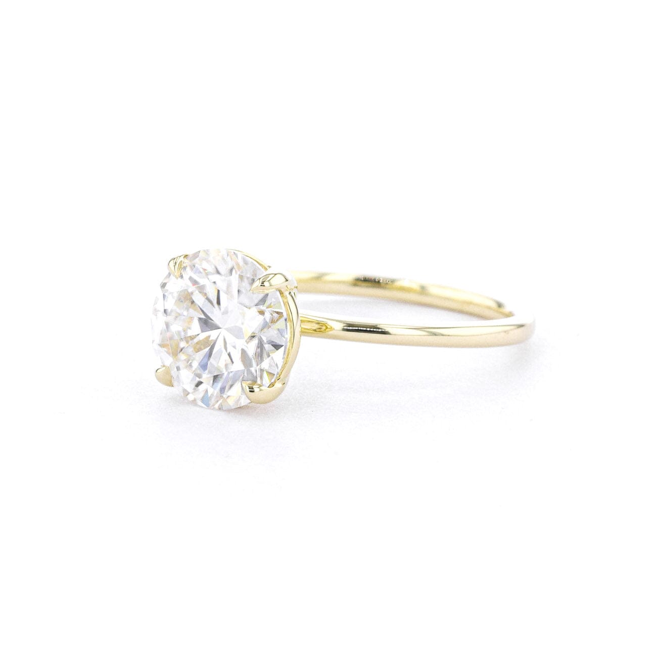 1.6mm Leah Round High Polish Engagement Rings Princess Bride Diamonds