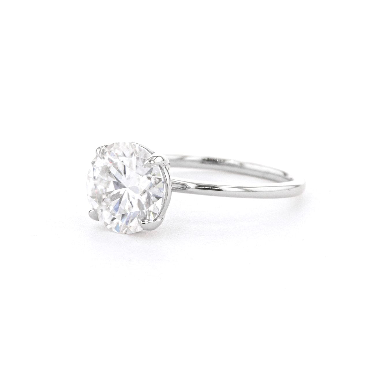 1.6mm Leah Round High Polish Engagement Rings Princess Bride Diamonds
