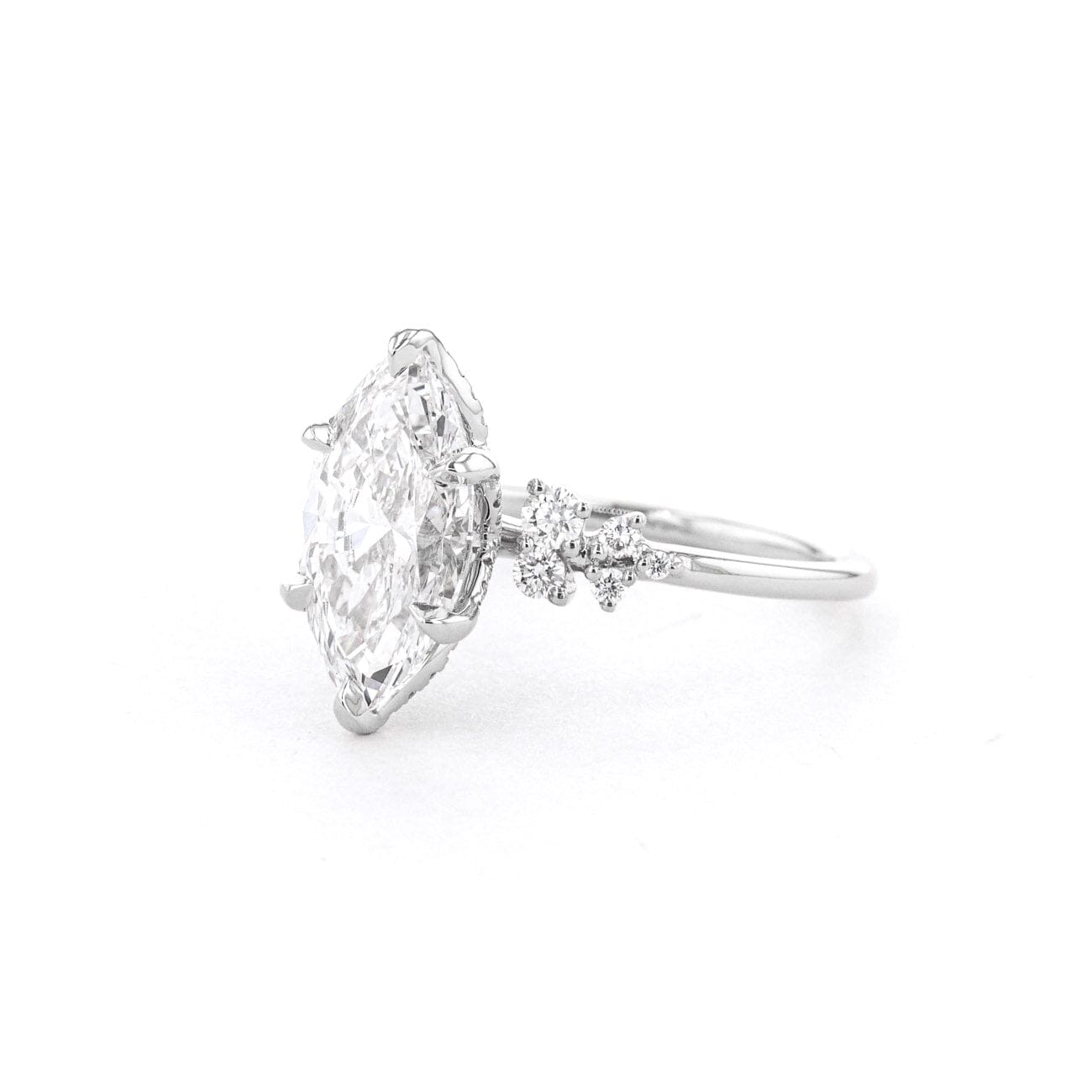 1.6mm Luna Marquise Engagement Rings Princess Bride Diamonds