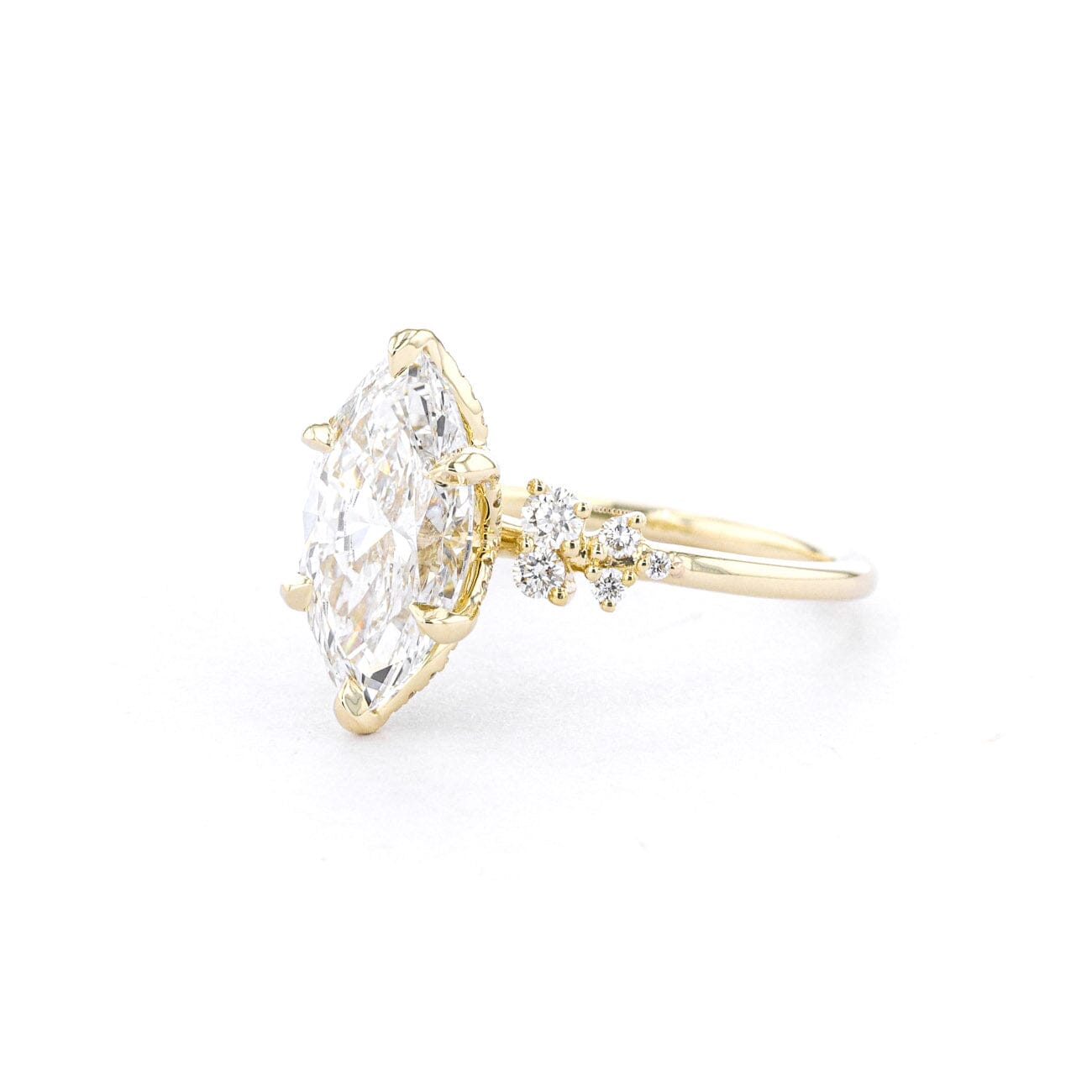 1.6mm Luna Marquise Engagement Rings Princess Bride Diamonds