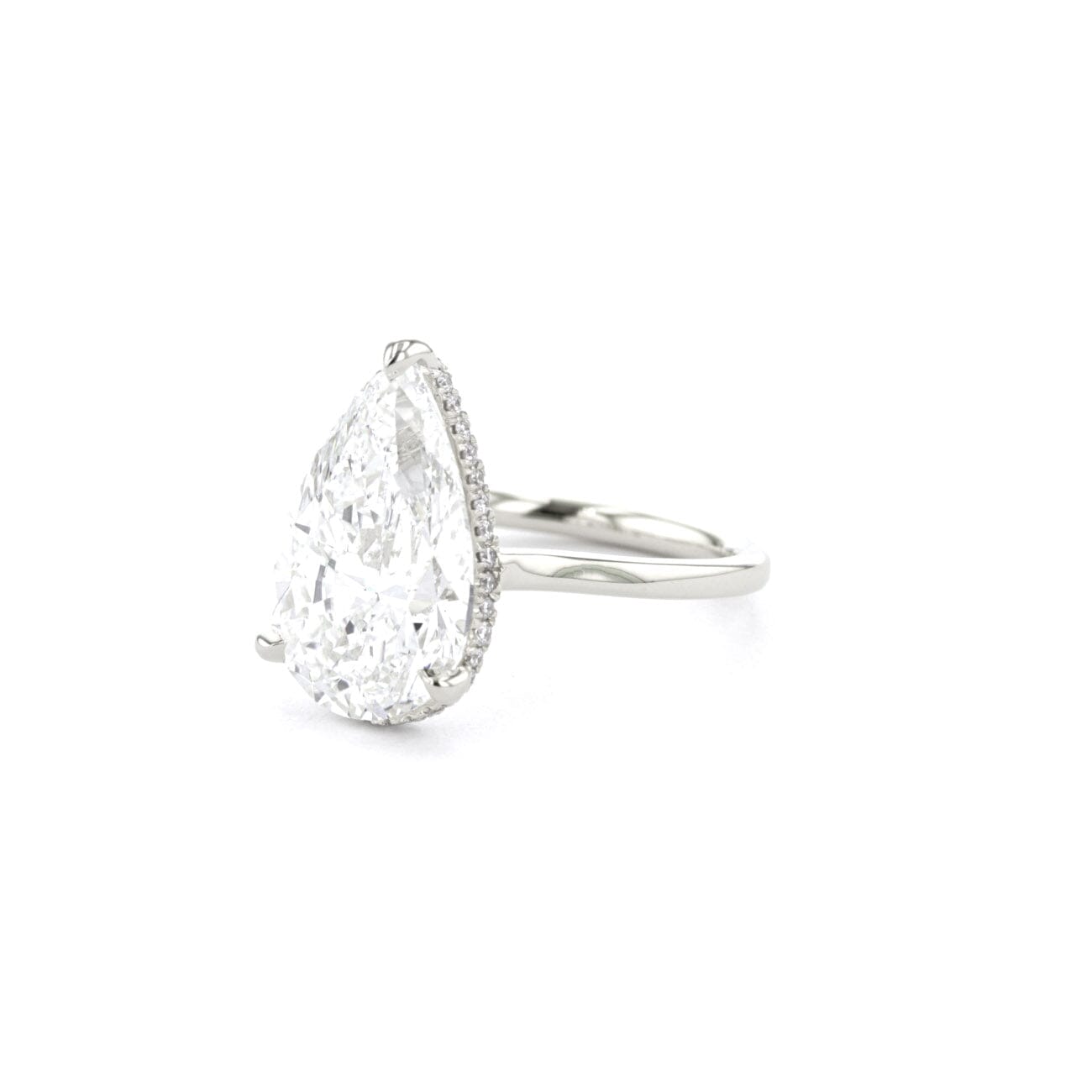 1.6mm Nicole Pear High Polish Engagement Rings Princess Bride Diamonds 