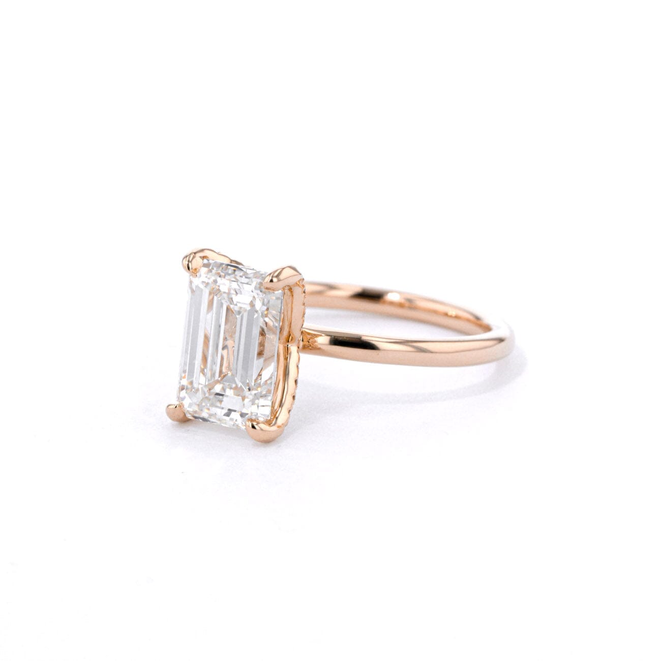 1.6mm Samantha Emerald High Polish Engagement Rings Princess Bride Diamonds