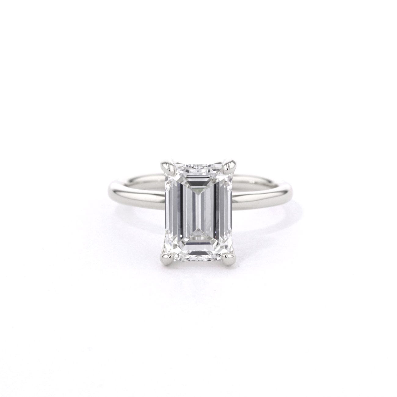 1.6mm Samantha Emerald High Polish Engagement Rings Princess Bride Diamonds