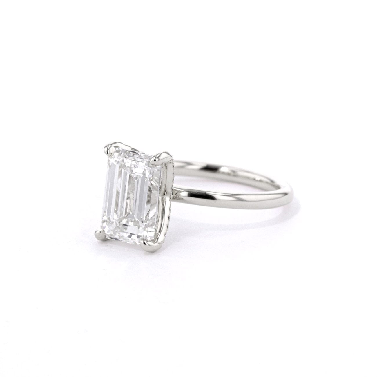 1.6mm Samantha Emerald High Polish Engagement Rings Princess Bride Diamonds