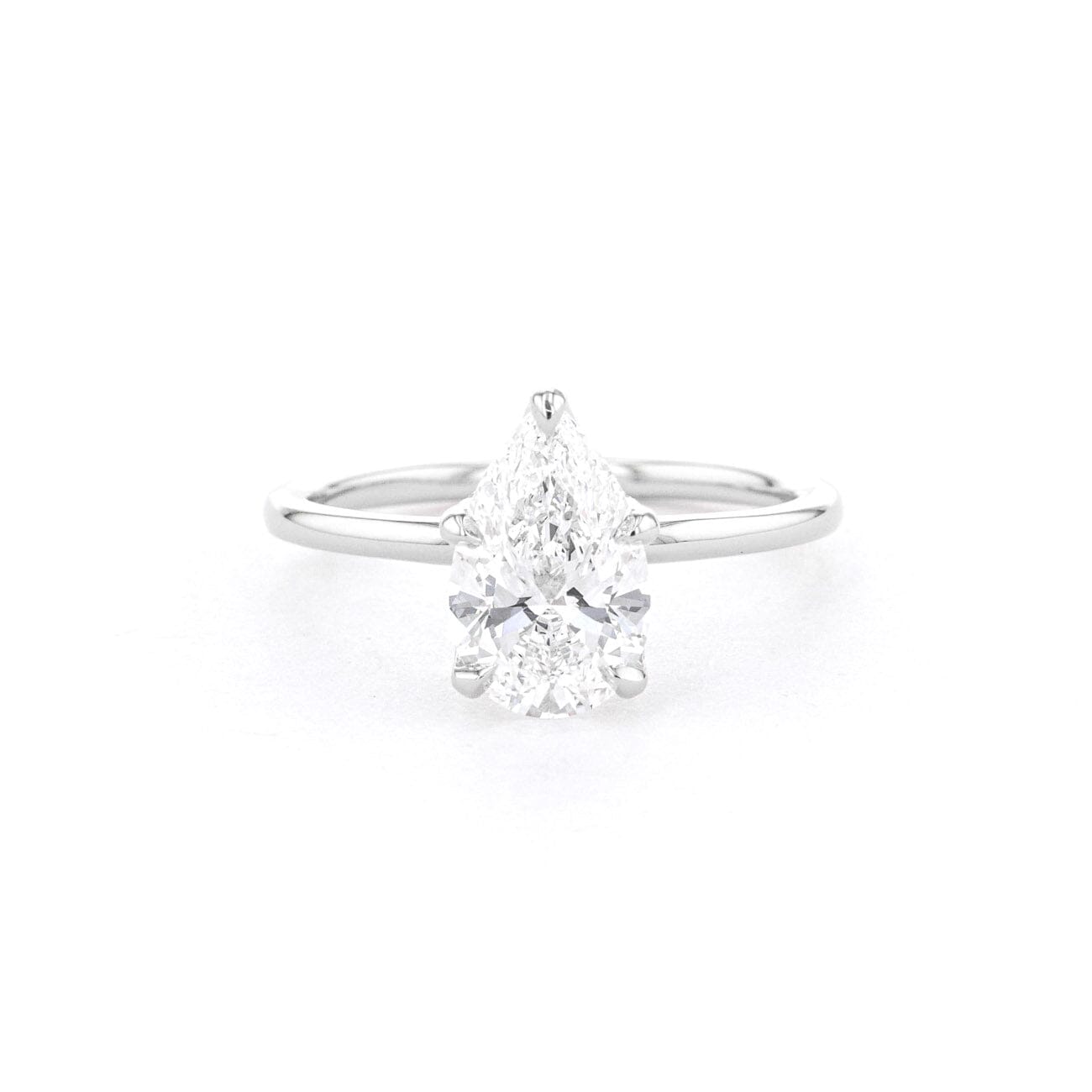 1.6mm Samantha Pear High Polish Engagement Rings Princess Bride Diamonds