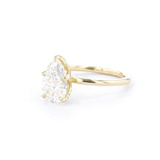 1.6mm Samantha Pear High Polish Engagement Rings Princess Bride Diamonds