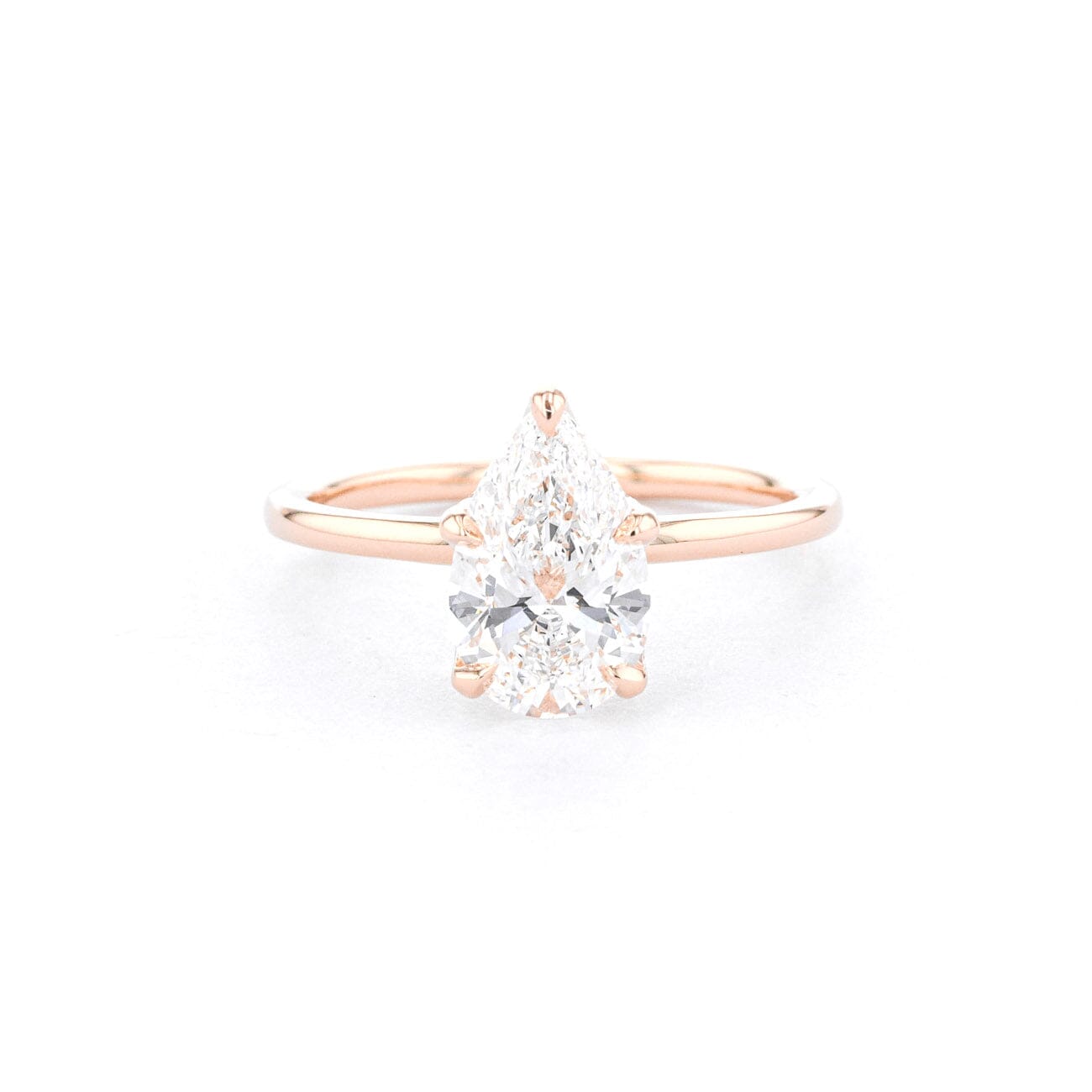 1.6mm Samantha Pear High Polish Engagement Rings Princess Bride Diamonds