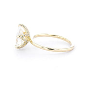1.6mm Samantha Pear High Polish Engagement Rings Princess Bride Diamonds