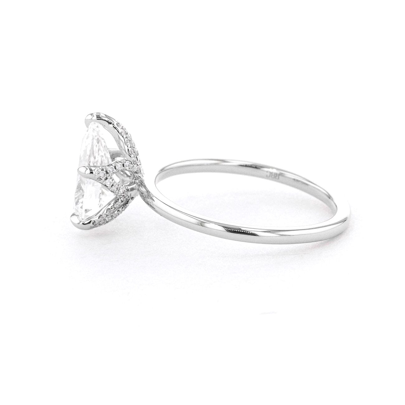 1.6mm Samantha Pear High Polish Engagement Rings Princess Bride Diamonds