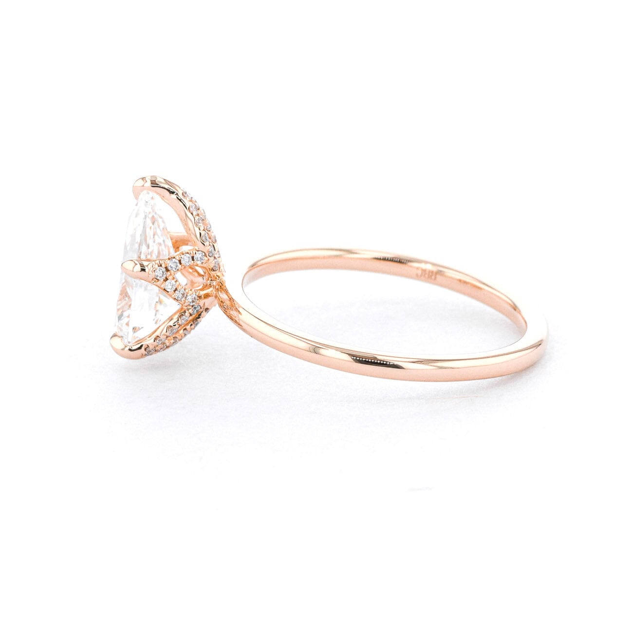 1.6mm Samantha Pear High Polish Engagement Rings Princess Bride Diamonds