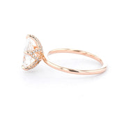 1.6mm Samantha Pear High Polish Engagement Rings Princess Bride Diamonds