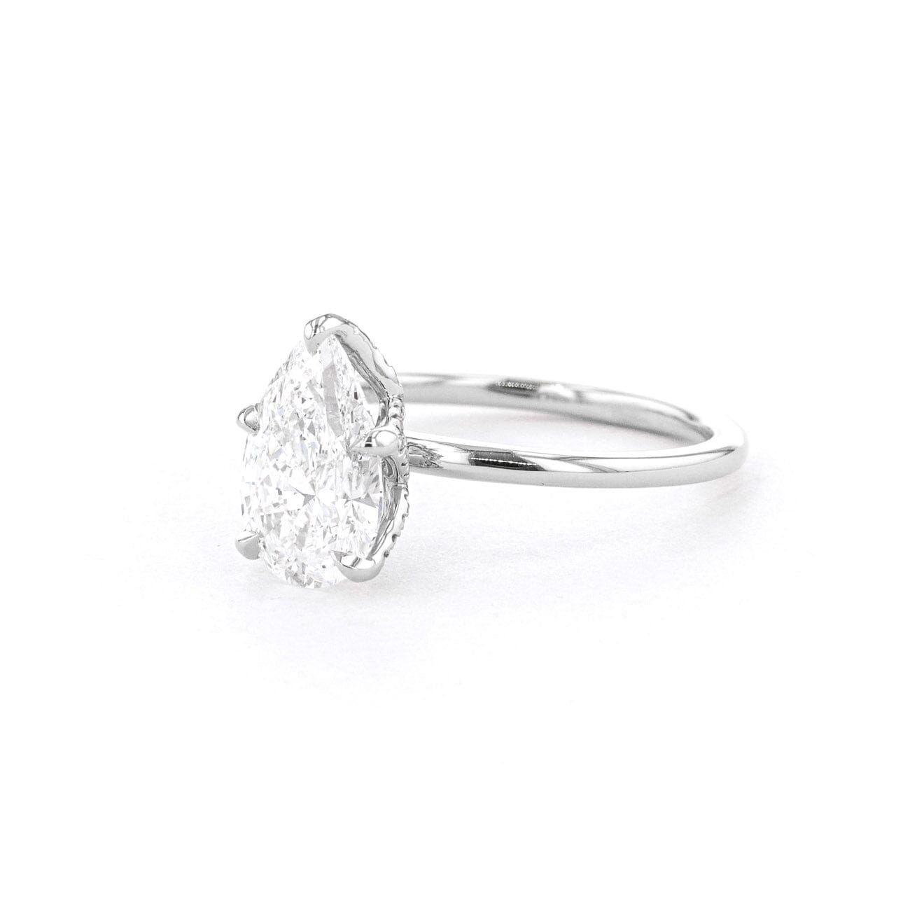 1.6mm Samantha Pear High Polish Engagement Rings Princess Bride Diamonds