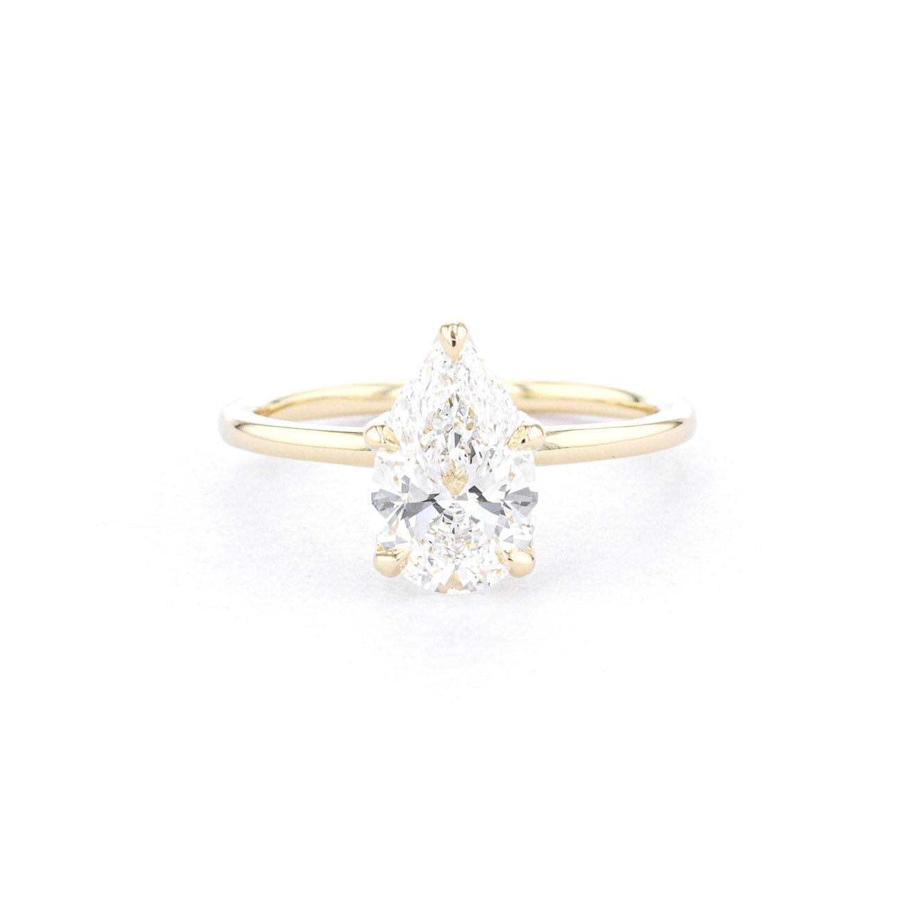1.6mm Samantha Pear High Polish Engagement Rings Princess Bride Diamonds