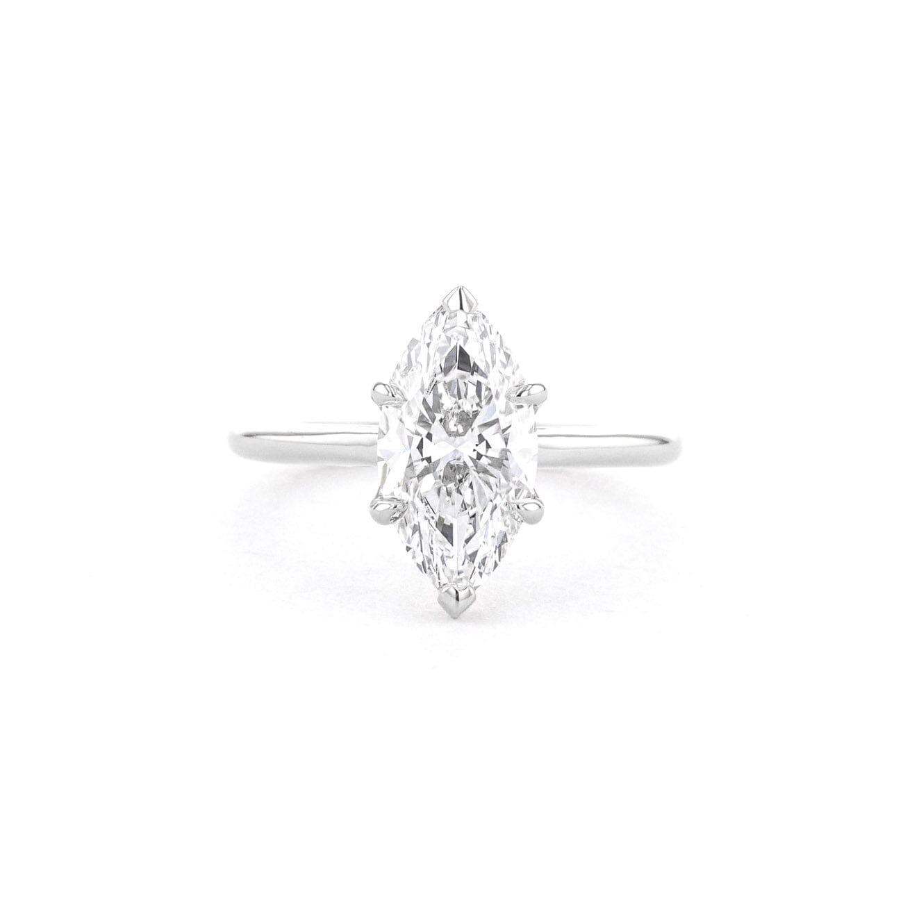 1.6mm Victoria Marquise High Polish Engagement Rings Princess Bride Diamonds