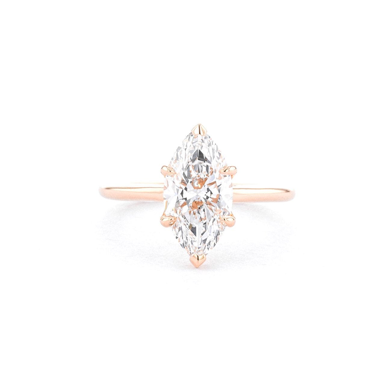 1.6mm Victoria Marquise High Polish Engagement Rings Princess Bride Diamonds