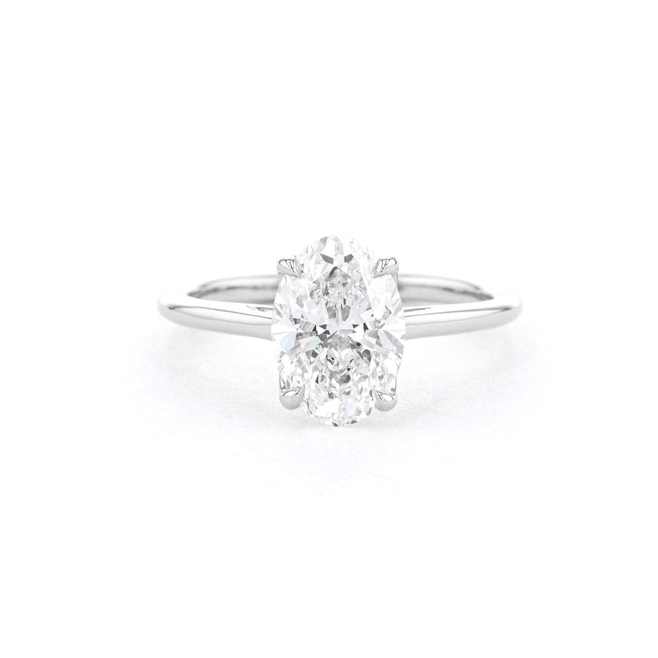 1.6mm Victoria Oval High Polish Engagement Rings Princess Bride Diamonds