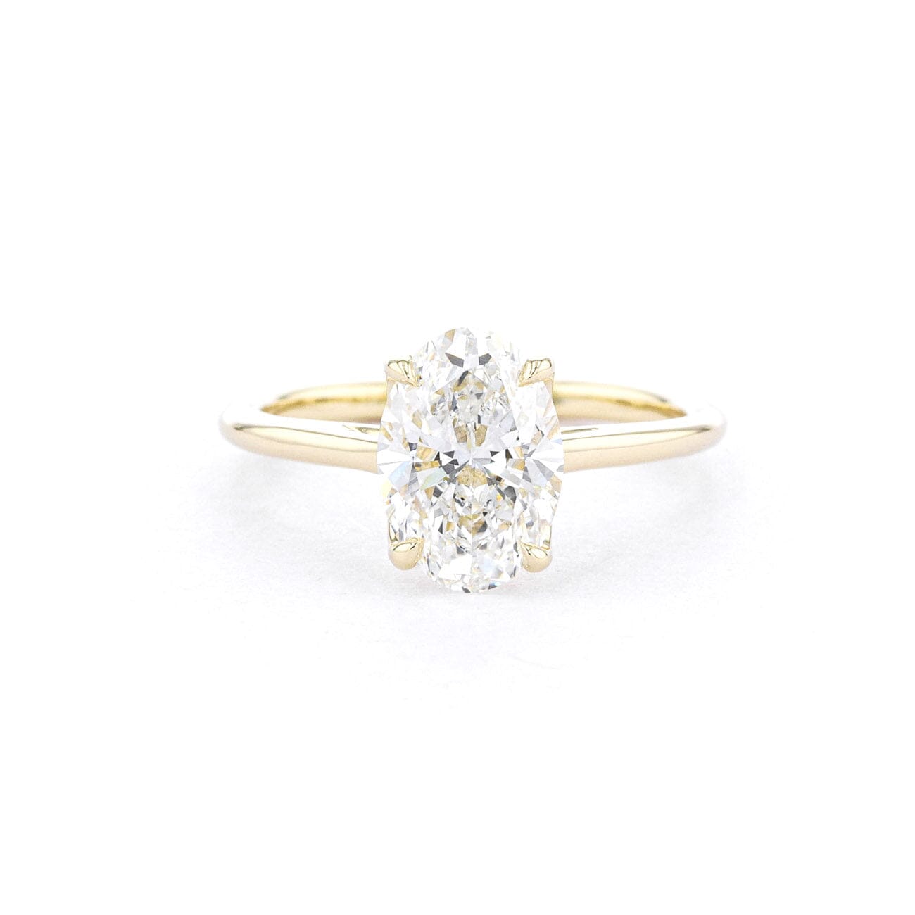 1.6mm Victoria Oval High Polish Engagement Rings Princess Bride Diamonds