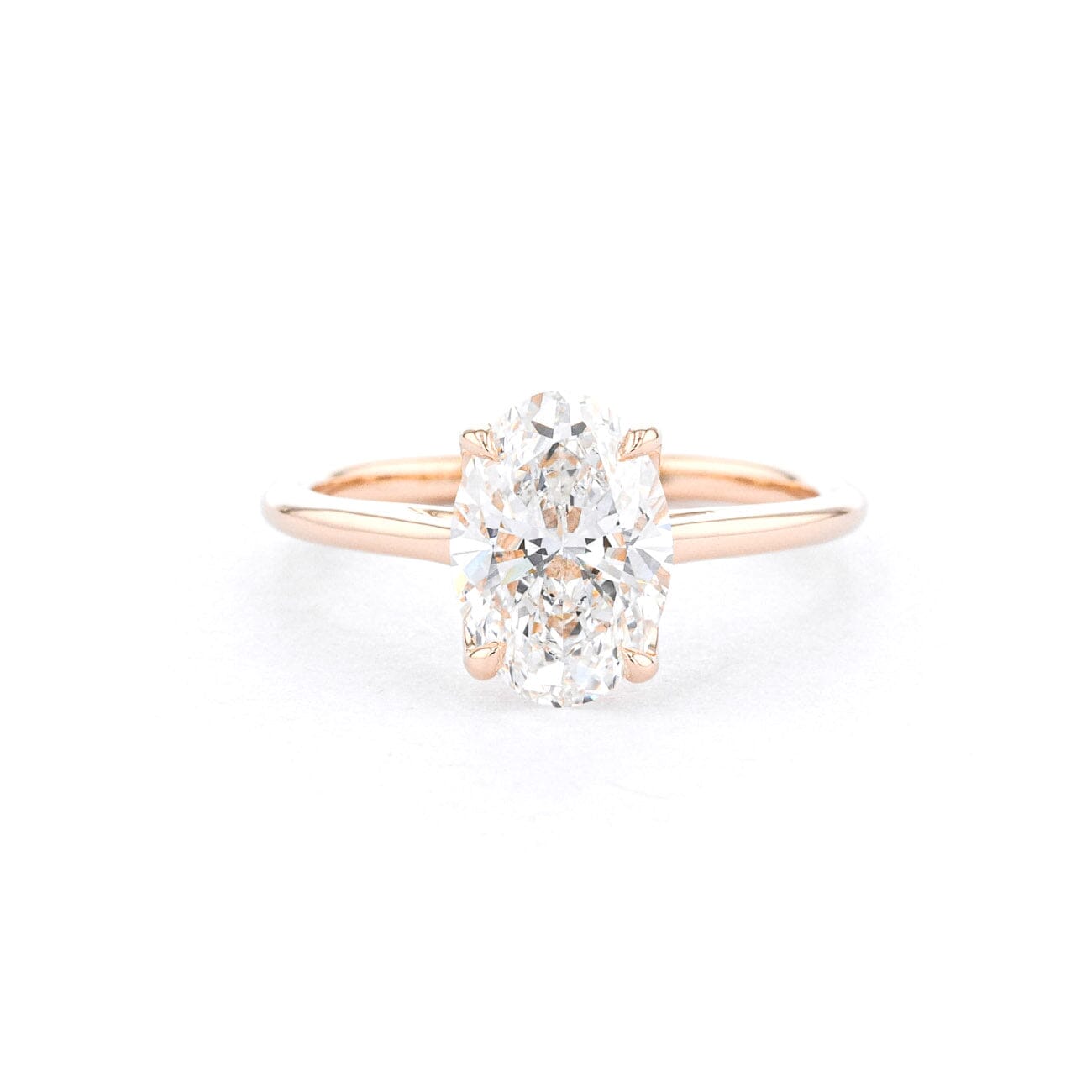 1.6mm Victoria Oval High Polish Engagement Rings Princess Bride Diamonds