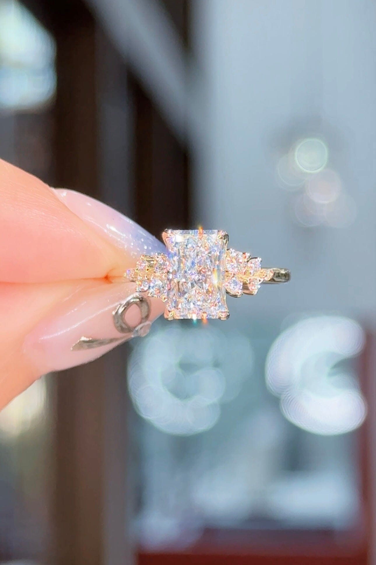 1.71ct D-VS1 Radiant Lab Diamond Nova Engagement Rings Princess Bride Diamonds
