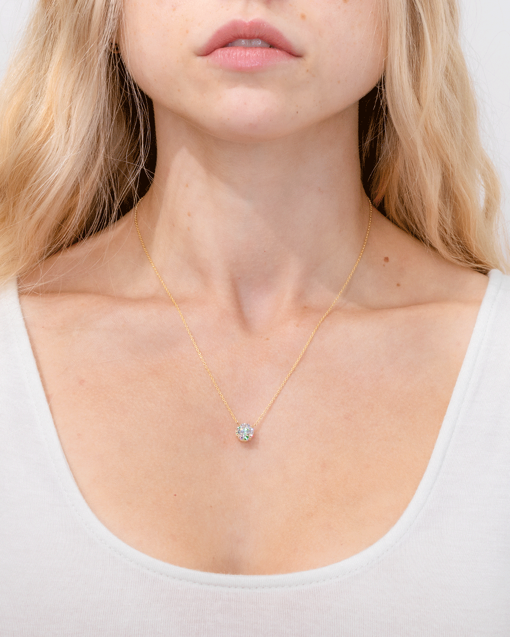 1.71ct E-VS1 Round Lab Diamond 14k Yellow Gold Pendant Necklaces Princess Bride Diamonds