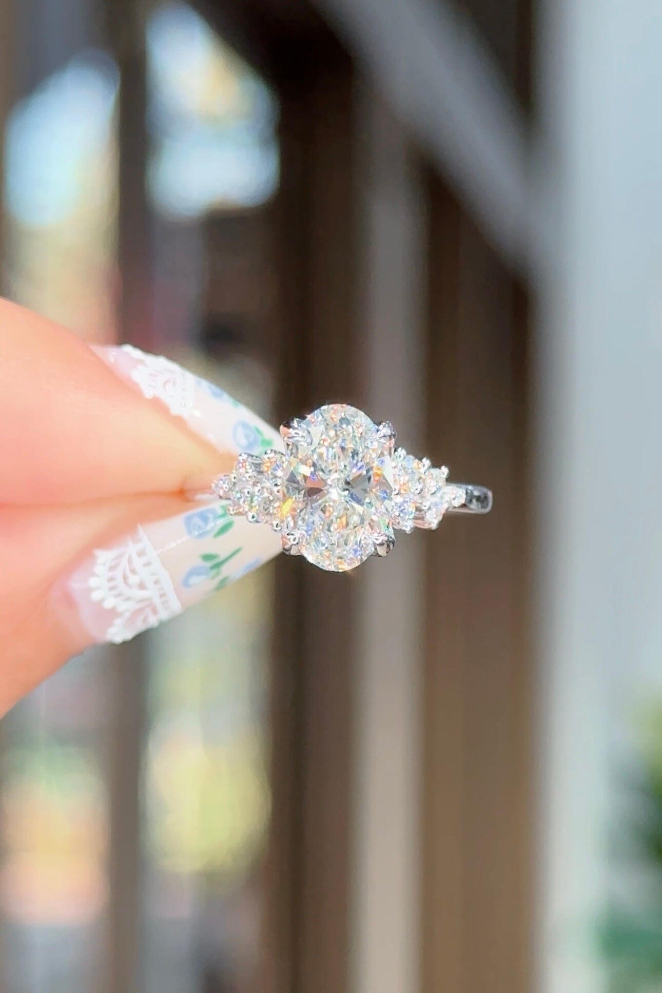 1.71ct F-VVS2 Oval Lab Diamond Nova Engagement Rings Princess Bride Diamonds