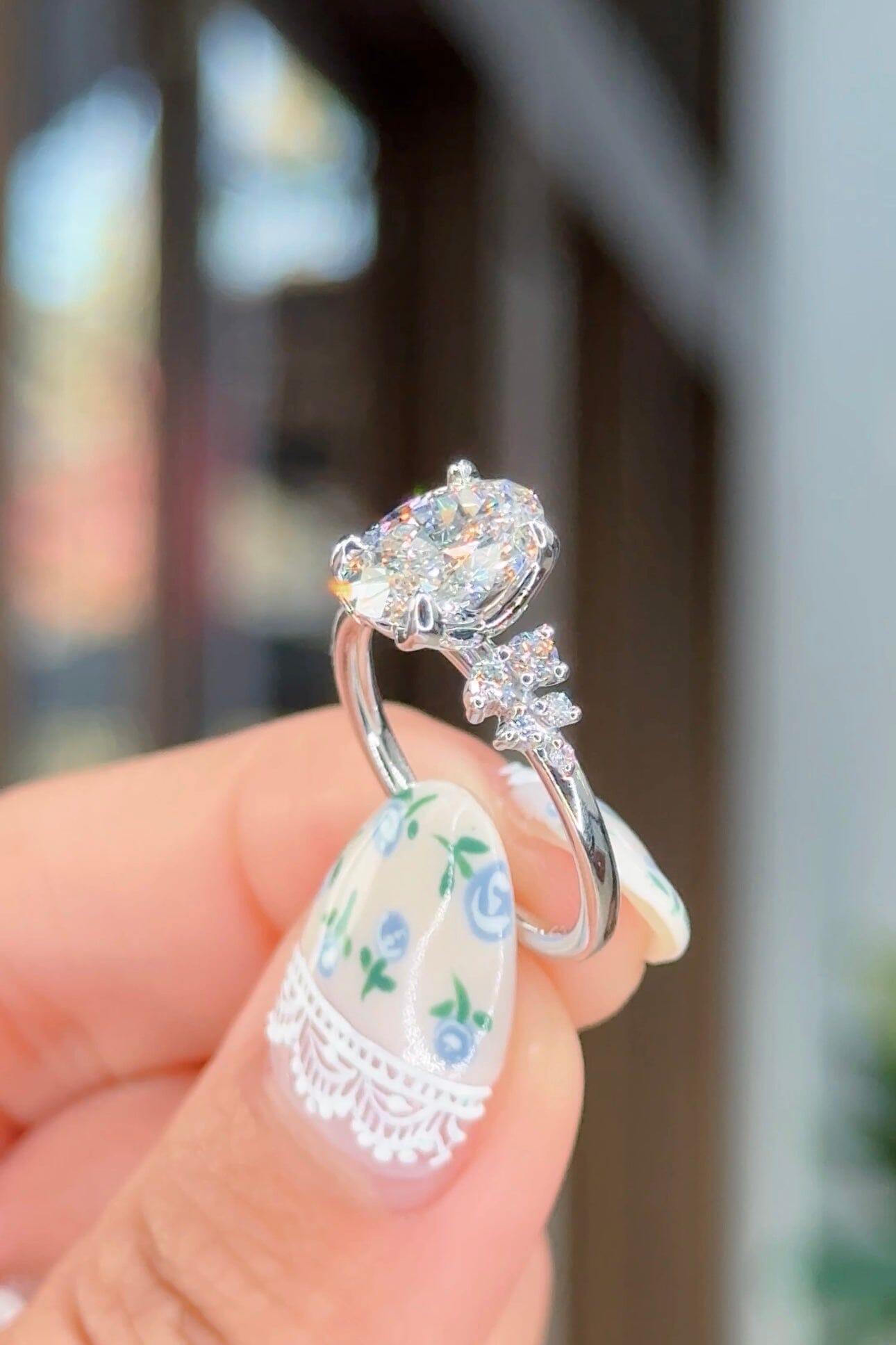 1.71ct F-VVS2 Oval Lab Diamond Nova Engagement Rings Princess Bride Diamonds