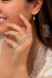 1.8mm Core Pavé Diamond Ring Rings Princess Bride Diamonds