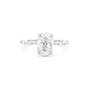 1.8mm Daisy Oval Engagement Rings Princess Bride Diamonds 