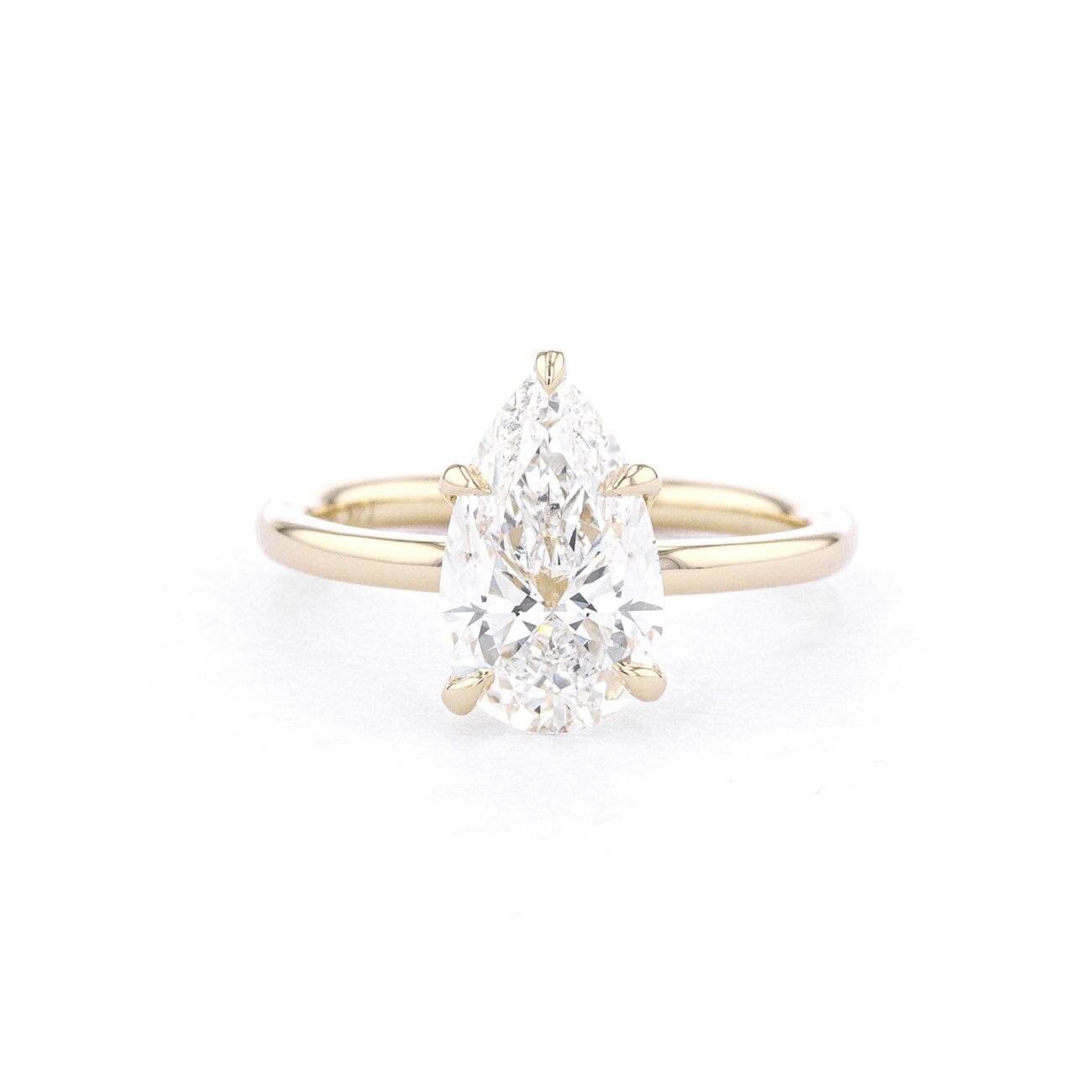 1.8mm Juliette Pear High Polish Engagement Rings Princess Bride Diamonds