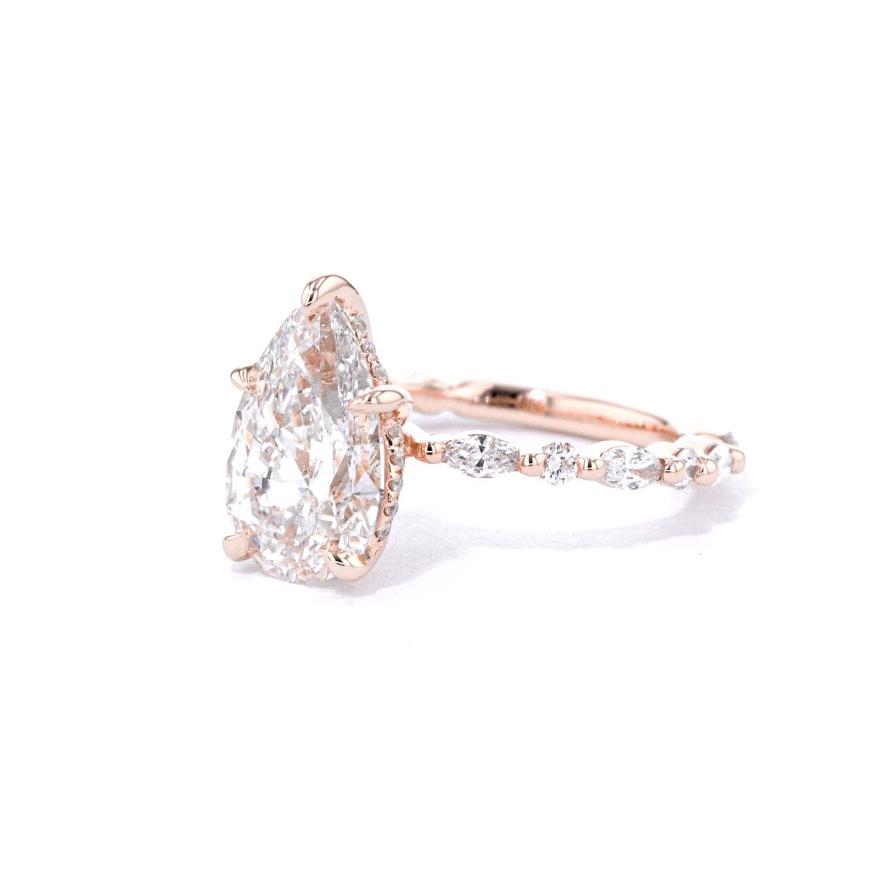 1.8mm Rei Pear Engagement Rings Princess Bride Diamonds