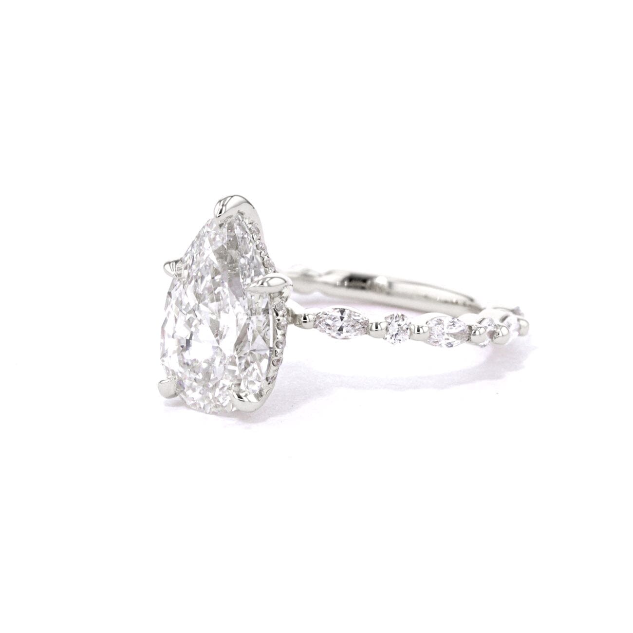 1.8mm Rei Pear Engagement Rings Princess Bride Diamonds