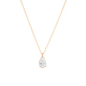 1ct Lab Diamond Pear Bezel Necklace Necklaces Princess Bride Diamonds 14K Rose Gold